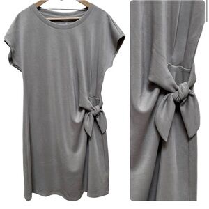 NWT Cable & Gauge Sport Pale Pearl Grey Side Tie Soft Dress Size XL